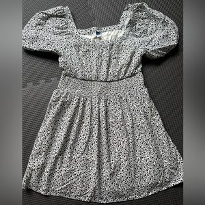 Waist-Defined Puff-Sleeve Smocked Mini Dress for Women, size L